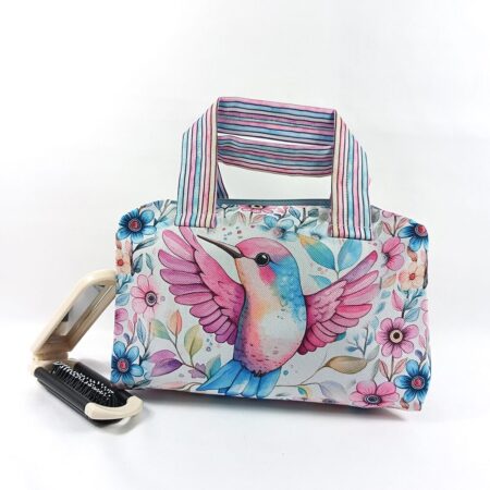 Kozmetická taštička - Ružový kolibrík medzi kvetmi